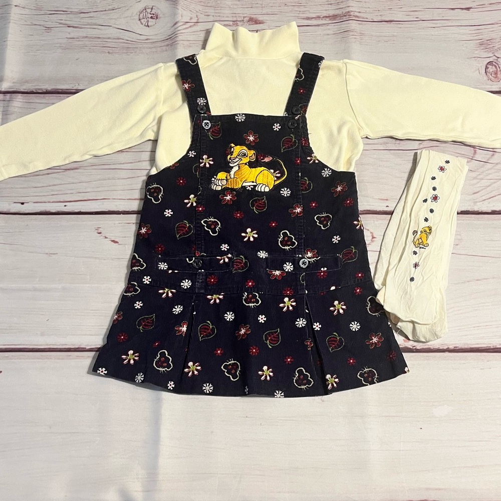 Vintage Disney The Lion King Nala Corduroy Dress & Top with Tights